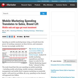 Mobile Marketing Spending Translates to Sales, Brand Lift