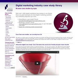 Digital marketing industry case study library - coca cola case studies