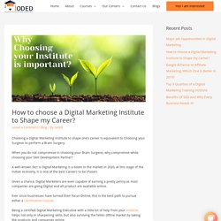 How to choose a Digital Marketing Institute to Shape my Career?