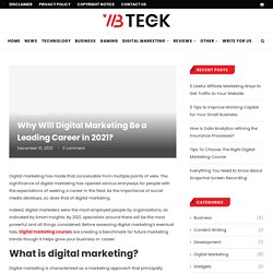 Why Will Digital Marketing Be a Leading Career in 2021?