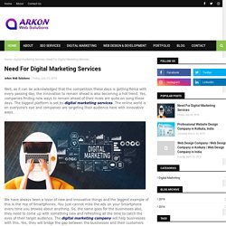 Need For Digital Marketing Services