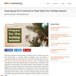 Gearing up for E-commerce Peak Sales this Holiday Season