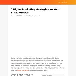 3 Digital Marketing strategies for Your Brand Growth
