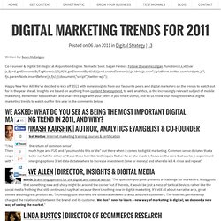 Digital Marketing Trends 2011