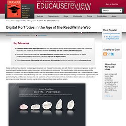 Digital Portfolios in the Age of the Read/Write Web (EDUCAUSE Review