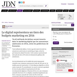 Le digital représentera un tiers des budgets marketing en 2016