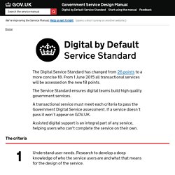 Digital by Default Service Standard — Government Service Design Manual