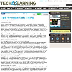 Tips For Digital Story Telling