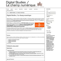 Digital Studies / Le champ numérique