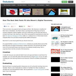 How The Best Web Tools Fit Into Bloom's Digital Taxonomy