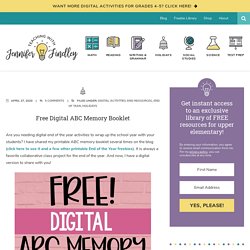 Free Digital ABC Memory Booklet - Teaching with Jennifer Findley