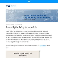 Open Online Workshop – Safety For Journalists