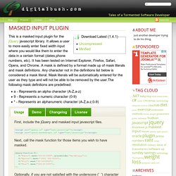 digitalbush » Masked Input Plugin