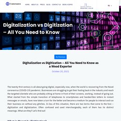 Digitalization vs Digitization – All You Need to Know as a Wood Exporter