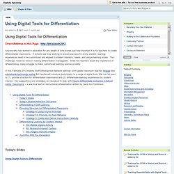Using Digital Tools for Differentiation