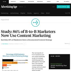 Study: 86% of B-to-B Marketers Now Use Content Marketing