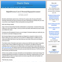 Review: DigitalPersona U.are.U Personal fingerprint scanner.