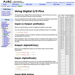 Digital Input/Output on Teensy with Arduino functions, digitalWrite, digitalRead, pinMode