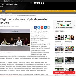 Digitized database of plants needed: Expert