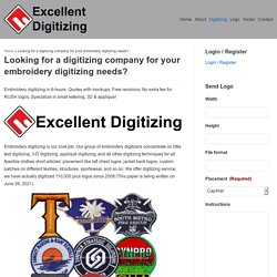 Digitizing Services & Logo Digitizing - Excellent Digitizing
