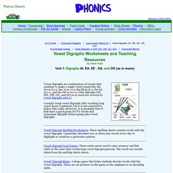 Vowel Digraphs Phonics Worksheets