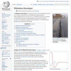 Dilatation thermique