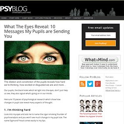 What The Eyes Reveal: 10 Messages My Pupils are Sending You