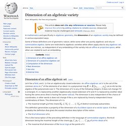 Dimension of an algebraic variety