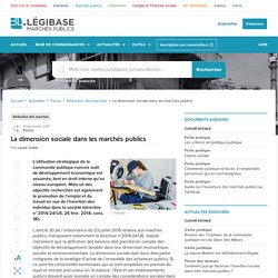 La dimension sociale dans les marchés publics