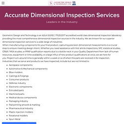 Dimensional Inspection Laboratory - Geometric Design and Technology