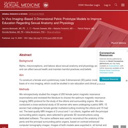 In Vivo Imaging–Based 3-Dimensional Pelvic Prototype Models to Improve Education Regarding Sexual Anatomy and Physiology - The Journal of Sexual Medicine