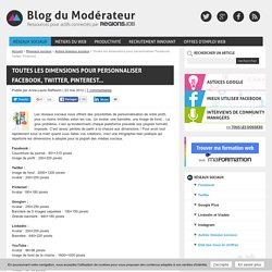 Toutes les dimensions pour personnaliser Facebook, Twitter, Pinterest…