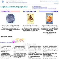 Dimensions of need - Staple foods: What do people eat?