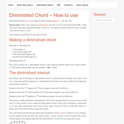 All About the Diminished Chord