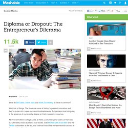 Diploma or Dropout: The Entrepreneur's Dilemma