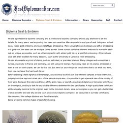 Diploma Seal & Emblem - FastDiplomaOnline.com