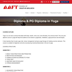 Diploma & PG Diploma in Yoga Course