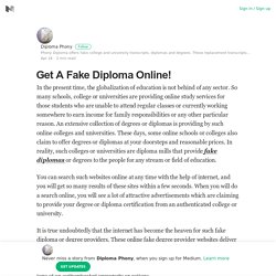 Get A Fake Diploma Online! – Diploma Phony – Medium