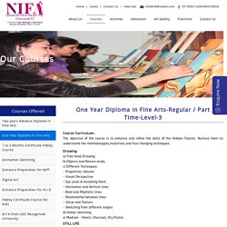 One Year Diploma in Fine Arts-Regular / Part Time-Level-3, Nifa Fine Arts, Delhi-NCR, Mumbai