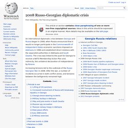 2008 Russo-Georgian diplomatic crisis