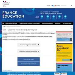 DILF - Diplôme initial de langue française