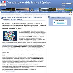 Diplômes de formation médicale spécialisée en France : DFMS/DFMSA