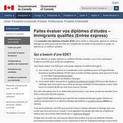 Faites évaluer vos diplômes d’études – Immigrants qualifiés (Entrée express)