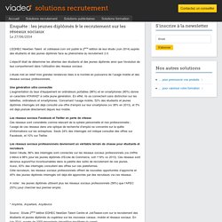 Enquête : les jeunes diplômés & le recrutement sur les réseaux sociaux solutions recrutement Viadeo