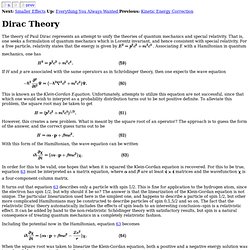 Dirac Theory