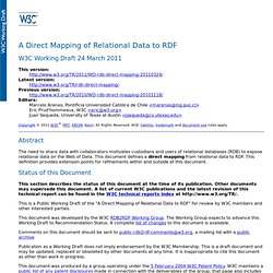 A Direct Mapping of Relational Data to RDF