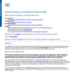 A Direct Mapping of Relational Data to RDF