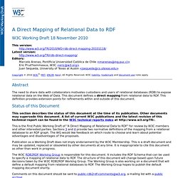 A Direct Mapping of Relational Data to RDF