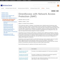 DirectAccess with Network Access Protection (NAP)