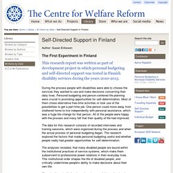 Self-Directed Support in Finland